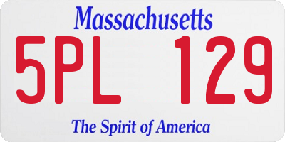 MA license plate 5PL129