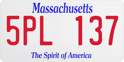 MA license plate 5PL137