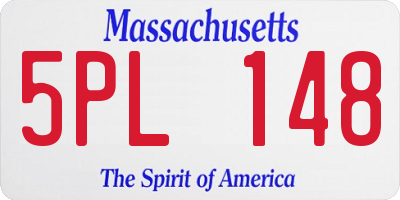 MA license plate 5PL148