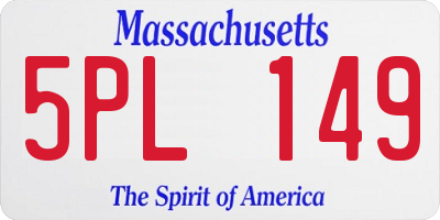 MA license plate 5PL149