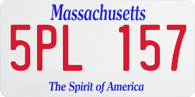 MA license plate 5PL157