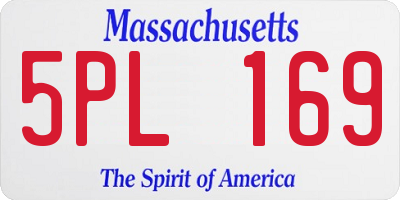 MA license plate 5PL169