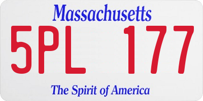 MA license plate 5PL177