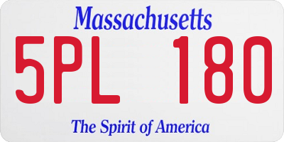 MA license plate 5PL180