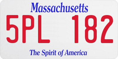 MA license plate 5PL182