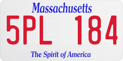 MA license plate 5PL184