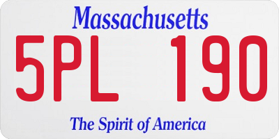 MA license plate 5PL190