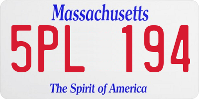 MA license plate 5PL194