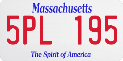 MA license plate 5PL195