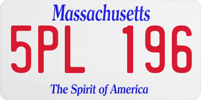 MA license plate 5PL196