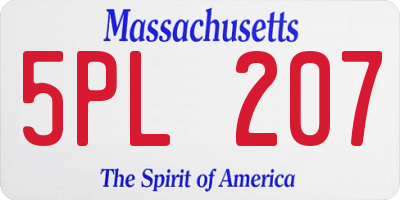 MA license plate 5PL207