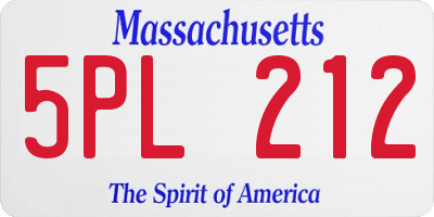 MA license plate 5PL212