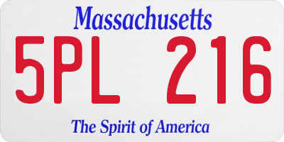 MA license plate 5PL216