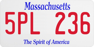 MA license plate 5PL236