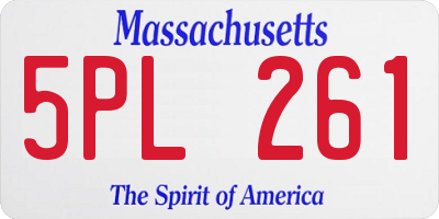 MA license plate 5PL261