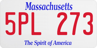 MA license plate 5PL273