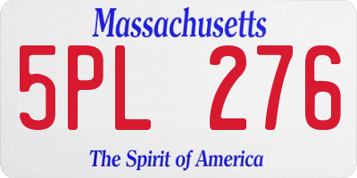 MA license plate 5PL276