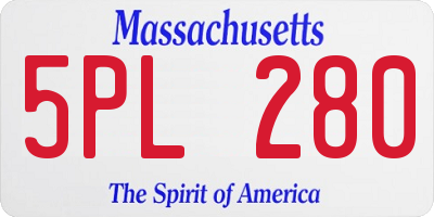 MA license plate 5PL280