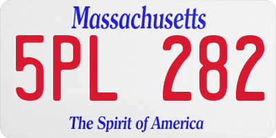 MA license plate 5PL282