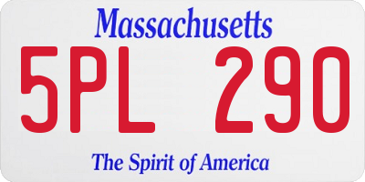 MA license plate 5PL290
