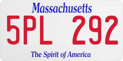 MA license plate 5PL292