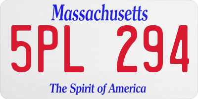 MA license plate 5PL294