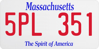 MA license plate 5PL351