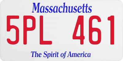 MA license plate 5PL461