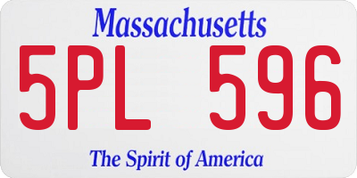 MA license plate 5PL596