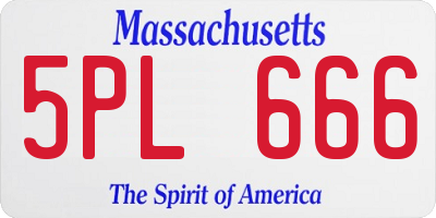 MA license plate 5PL666