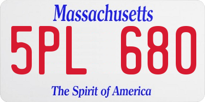 MA license plate 5PL680