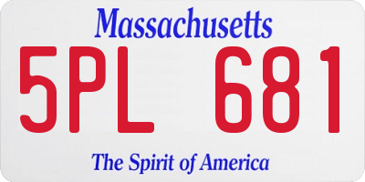 MA license plate 5PL681