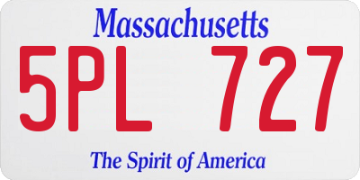 MA license plate 5PL727