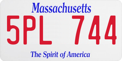 MA license plate 5PL744