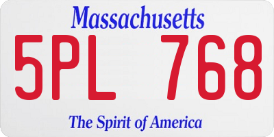 MA license plate 5PL768