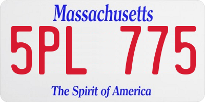 MA license plate 5PL775