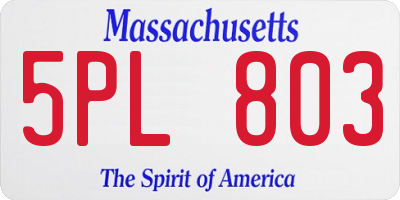 MA license plate 5PL803