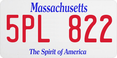 MA license plate 5PL822