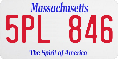 MA license plate 5PL846