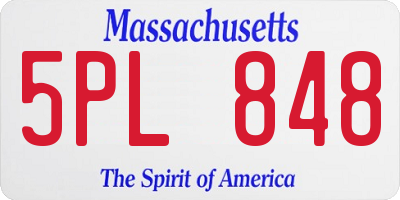 MA license plate 5PL848