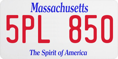 MA license plate 5PL850