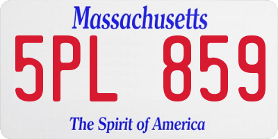 MA license plate 5PL859