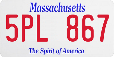 MA license plate 5PL867
