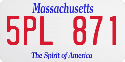 MA license plate 5PL871