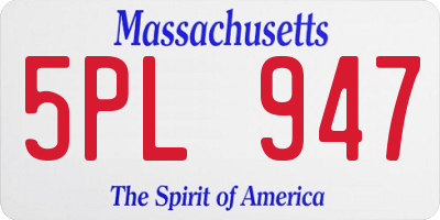 MA license plate 5PL947