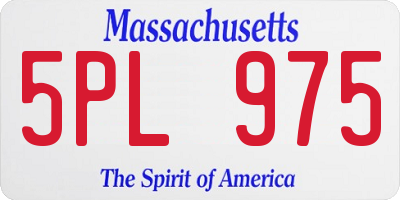MA license plate 5PL975