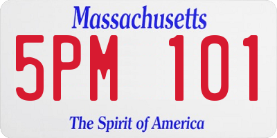 MA license plate 5PM101