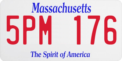 MA license plate 5PM176