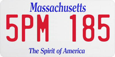 MA license plate 5PM185