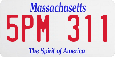 MA license plate 5PM311